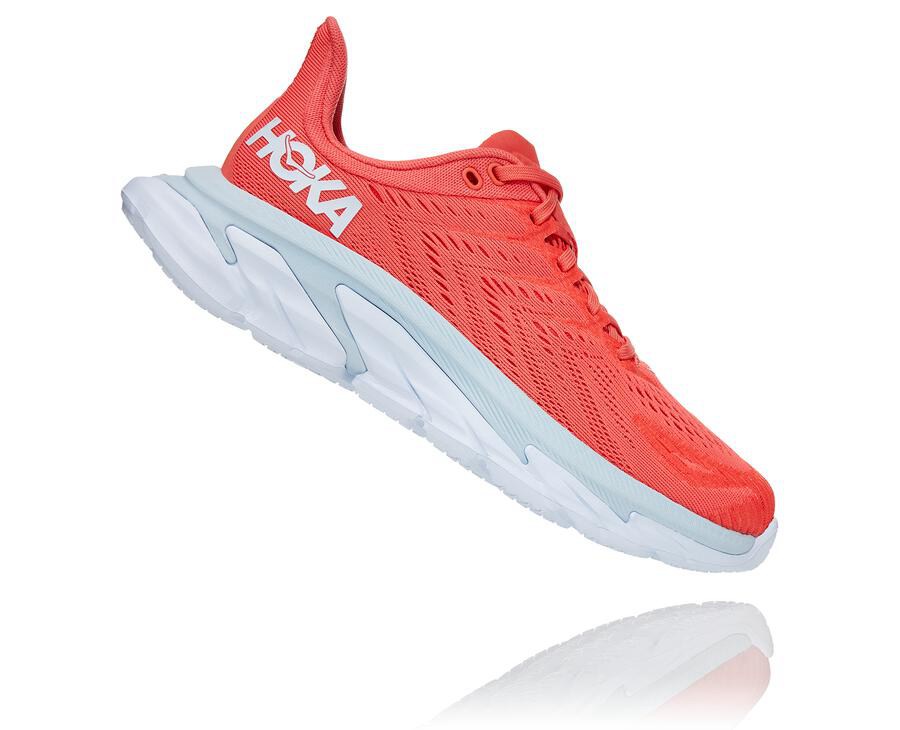 Zapatillas Running Hoka One One Mujer - Clifton Edge - Rojas/Blancas - EZP964317